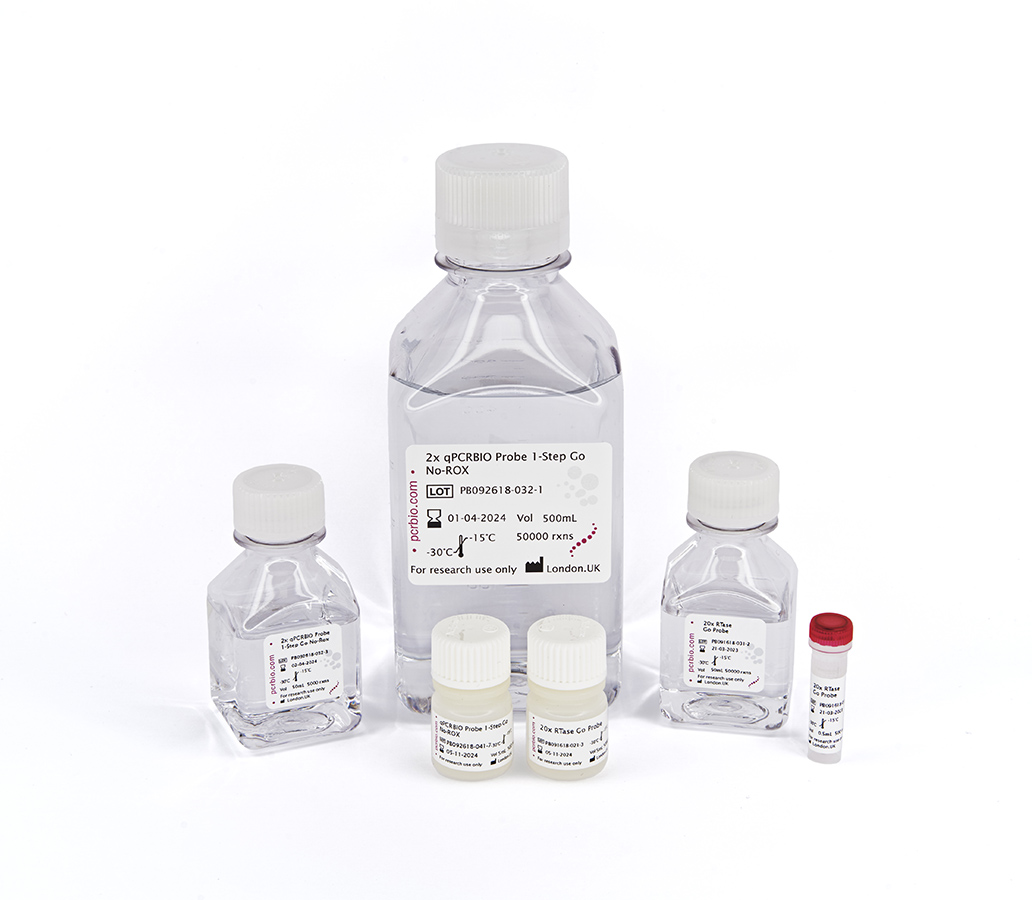 Product image showing bulk sizes of qPCRBIO Probe 1-Step Go to support high throughput COVID-19 testing