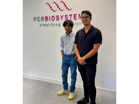 Noah and Tahmid with PCR Biosystems Logo