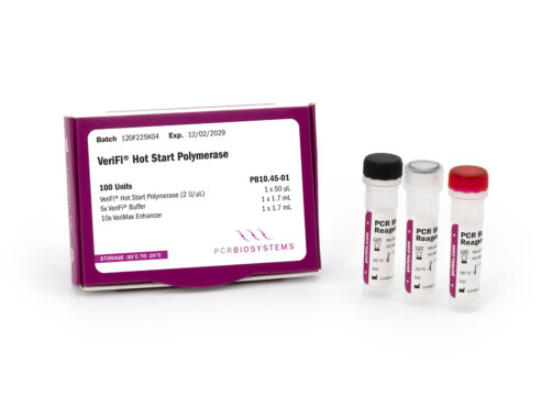 Photo of VeriFi Hot Start Polymerase showing the 3 tube, 100 unit presentation of PB10.45-01