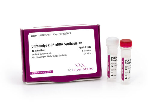 Photo of UltraScript 2.0 cDNA Synthesis Kit showing the presentation of PB30.31-02