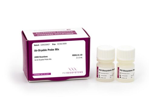 Air-dryable qPCR and 1-step RT-qPCR in single-tube format. Fast drying. Reduced cost of shipping and storage.