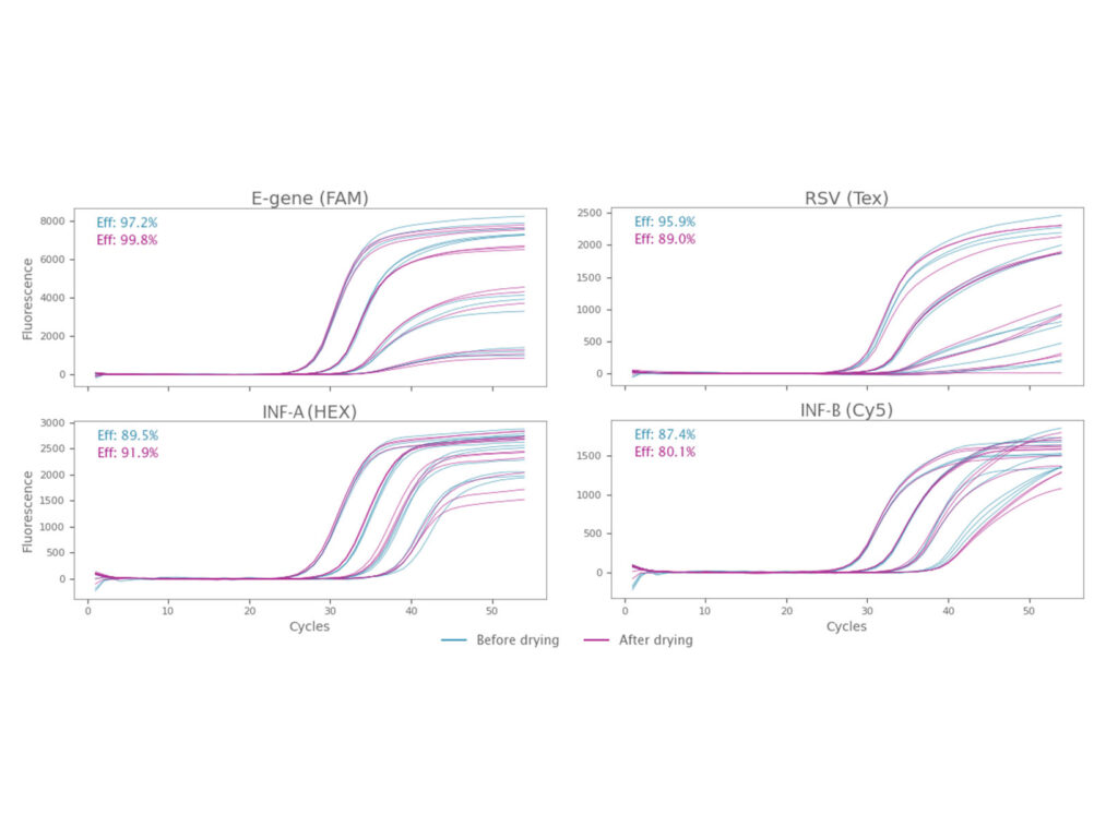 Successful quadplex amplification of RNA targets in the presence of saliva.